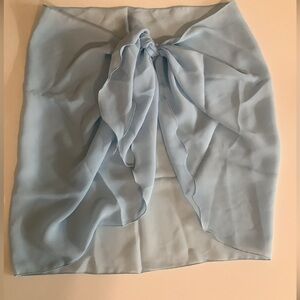 Zuliana Light Blue Sarong Tie Skirt. New With Tags. Made in USA